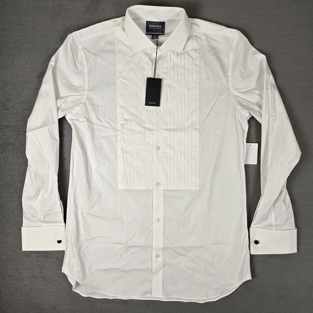 Bonobos Italian Stretch Shirting Dress Shirt Mens 2XL White Slim‎ Fit Formal NWT